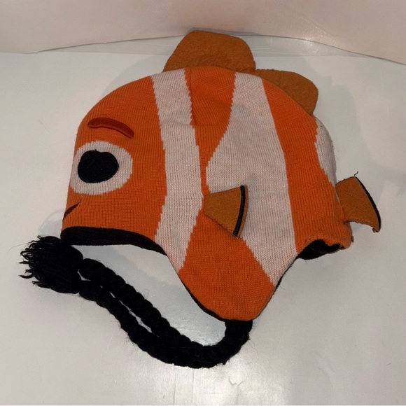 VINTAGE Y2K DISNEY FINDING NEMO ORANGE AND WHITE CLOWNFISH NEMO FISH FLAP HAT - Picture 7 of 13